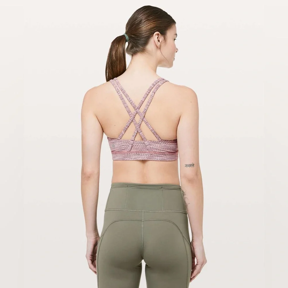Lululemon Energy Bra Arrow Jacquard Antique Bark Copper Coil Size 4 - W2AI8S
